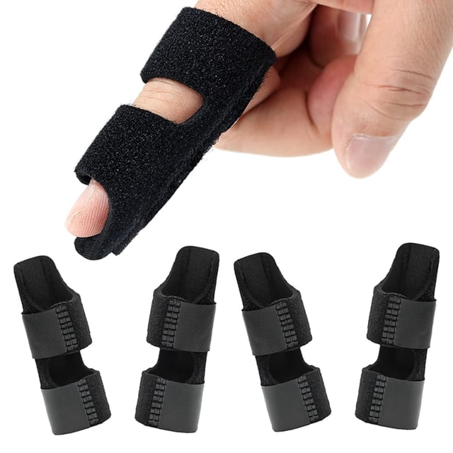 Férulas para dedo en gatillo, soporte para inmovilización de nudillos, Protector roto y alivio de la artritis, anillo medio, 4 Uds.