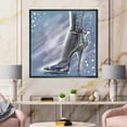 thumbnail image 2 of Designart 'Shiny Woman Shoe High Heeled Stiletto With Glitter' Modern Framed Canvas Wall Art Print, 2 of 5