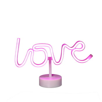 EZ-Illuminations Indoor Battery Operated Pink LED Neon-Style Love Light, with Built-in Timer