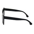 thumbnail image 3 of Womens Mod Style Large Square Cat Eye Hipster Plastic Sunglasses All Black, 3 of 3