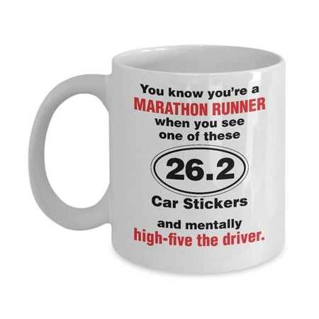 26.2 Car Sticker Long Distance Marathon Running Coffee & Tea Gift