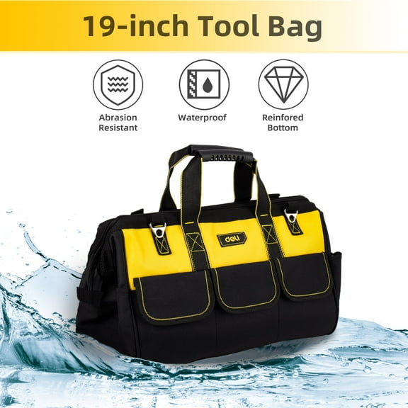 Deli Large-Mouth Tool Bags, Fabric Cloth, 19"