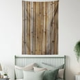 thumbnail image 4 of Architecture Tapestry, Real Life Image of a Close Up View of a Fence Made out of Dry Bamboo, Wall Hanging for Bedroom Living Room Dorm Decor, 40W X 60L Inches, Cocoa and Pale Taupe, by Ambesonne, 4 of 5