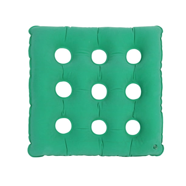 Injueey Cojín inflable de aire, PVC lavable, que dispersa la presión, asiento de compresión de alto calor, lavadora, silla de ruedas, azul Decoración del hogar Pasto verde