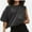 Deep green, variant on Women's Summer Casual Loose Fit Plain Soild Basic Short Sleeve Crop Tops T-Shirts
