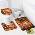 thumbnail image 4 of Christmas Snowman Snow House 4Pcs Shower Curtain Set Shower Curtain Set with Carpet Bath Mat, 4 of 8