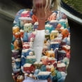 thumbnail image 2 of WTOBBY Women's Fashion Printed Long Sleeve Knitted Cardigan Button Down Jacket, Christmas Themed Soft and Warm Cardigan for Casual and Holiday Wear,Blue L, 2 of 7