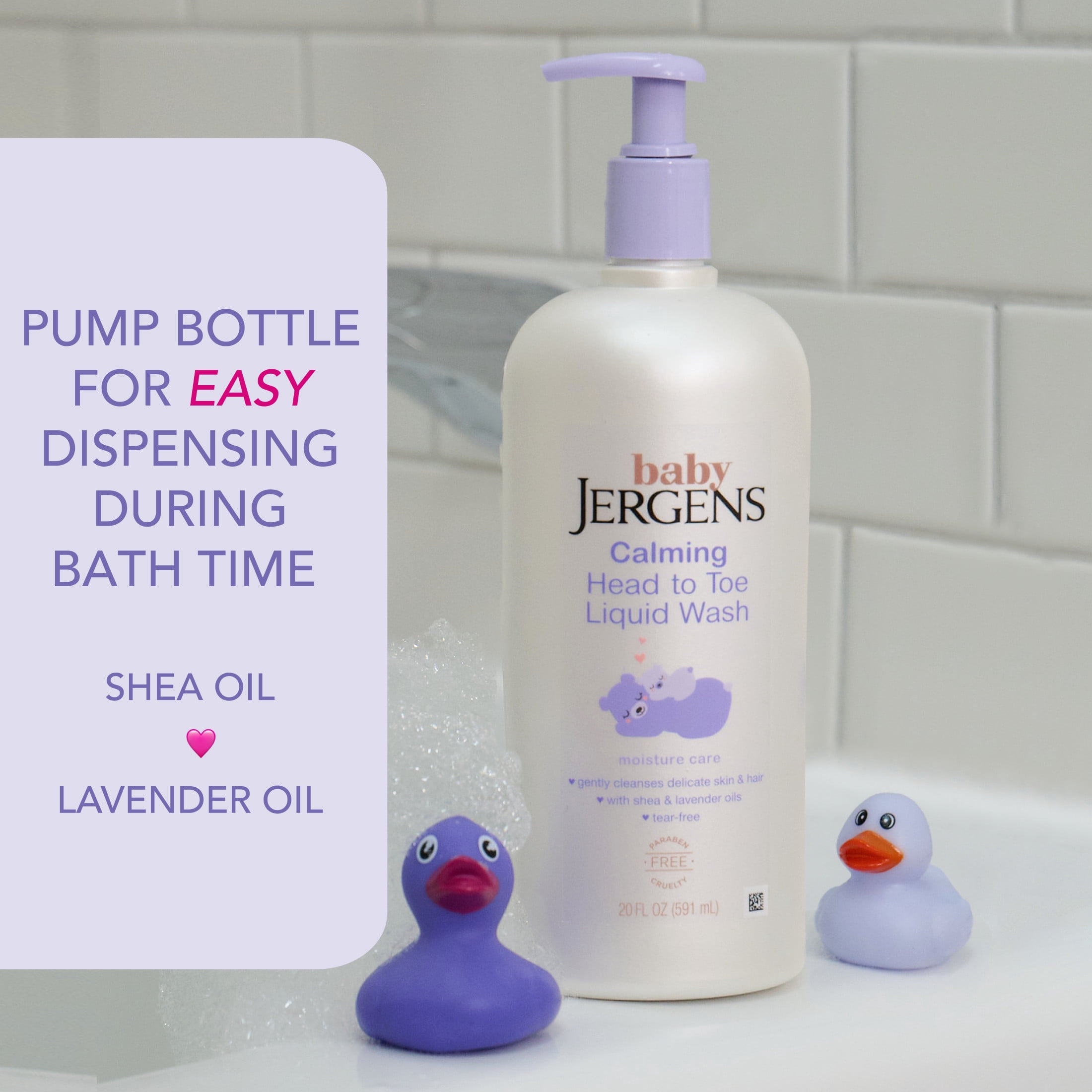 (2 pack) Baby Jergens Calming Head to Toe Liquid Baby Wash, Body Wash and Shampoo, Tear Free, 20 fl oz