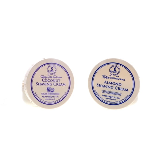 Crema de afeitar Taylor of Old Bond Street - Paquete de 2 5.3 0z cada uno ¡Elige tus aromas! (Almendra y Coco)