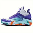 thumbnail image 6 of Color Block Shock Absorption Non Slip Durable Basketball Shoes, Lace Up Comfy Running Shoes For Outdoor Training Workout, All Seasons Comfy Men's Sneakers, 6 of 9