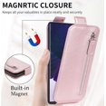 thumbnail image 3 of Zipper Wallet Case for Samsung Galaxy S22 Ultra 5G (Not S22), PU Leather [Card Holder Slot Handbag] with Adjustable Kickstand Flip Phone Cover for Samsung Galaxy S22 Ultra 5G SDLL Rose Gold, 3 of 14