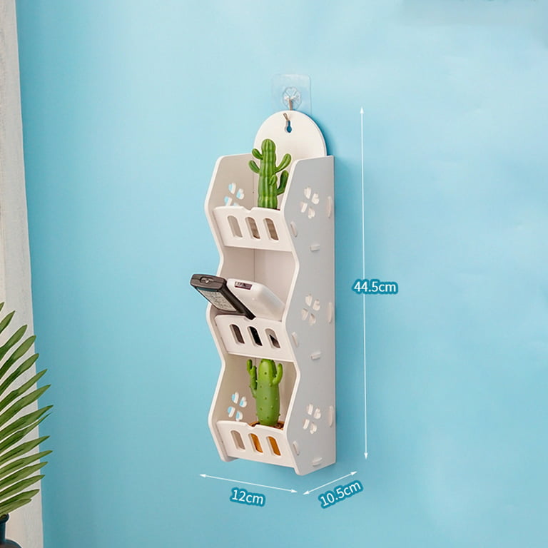 Plastic Three Compartments Wall Hanging Rack Mobile Phone Shelf