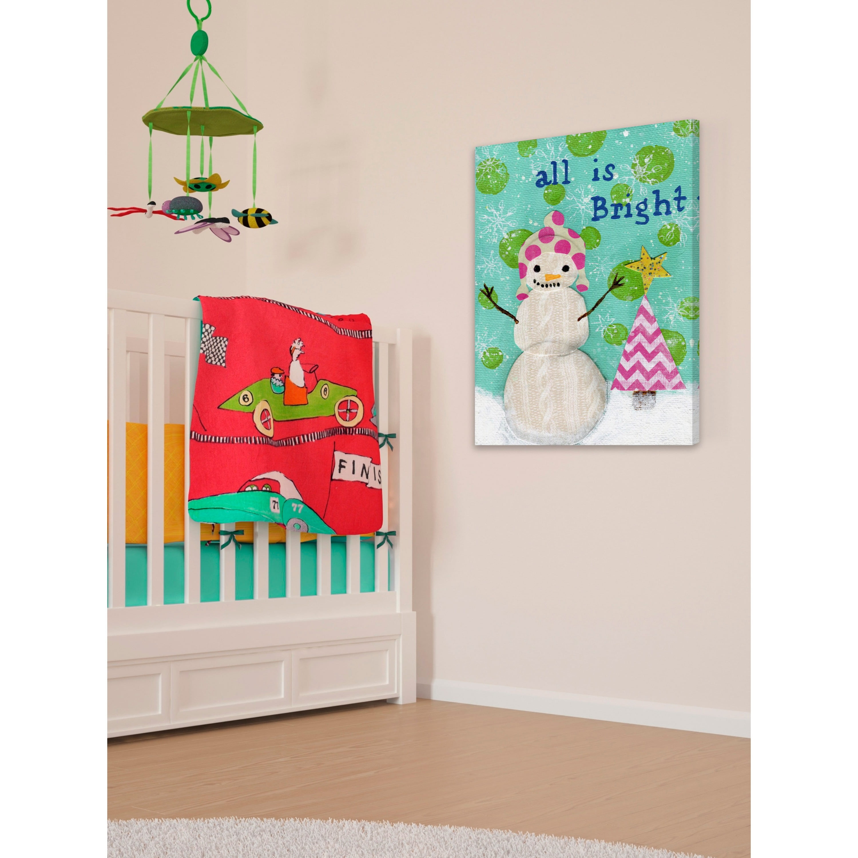 Marmont Hill "All Is Bright" by Jill Lambert Painting Print on Wrapped Canvas