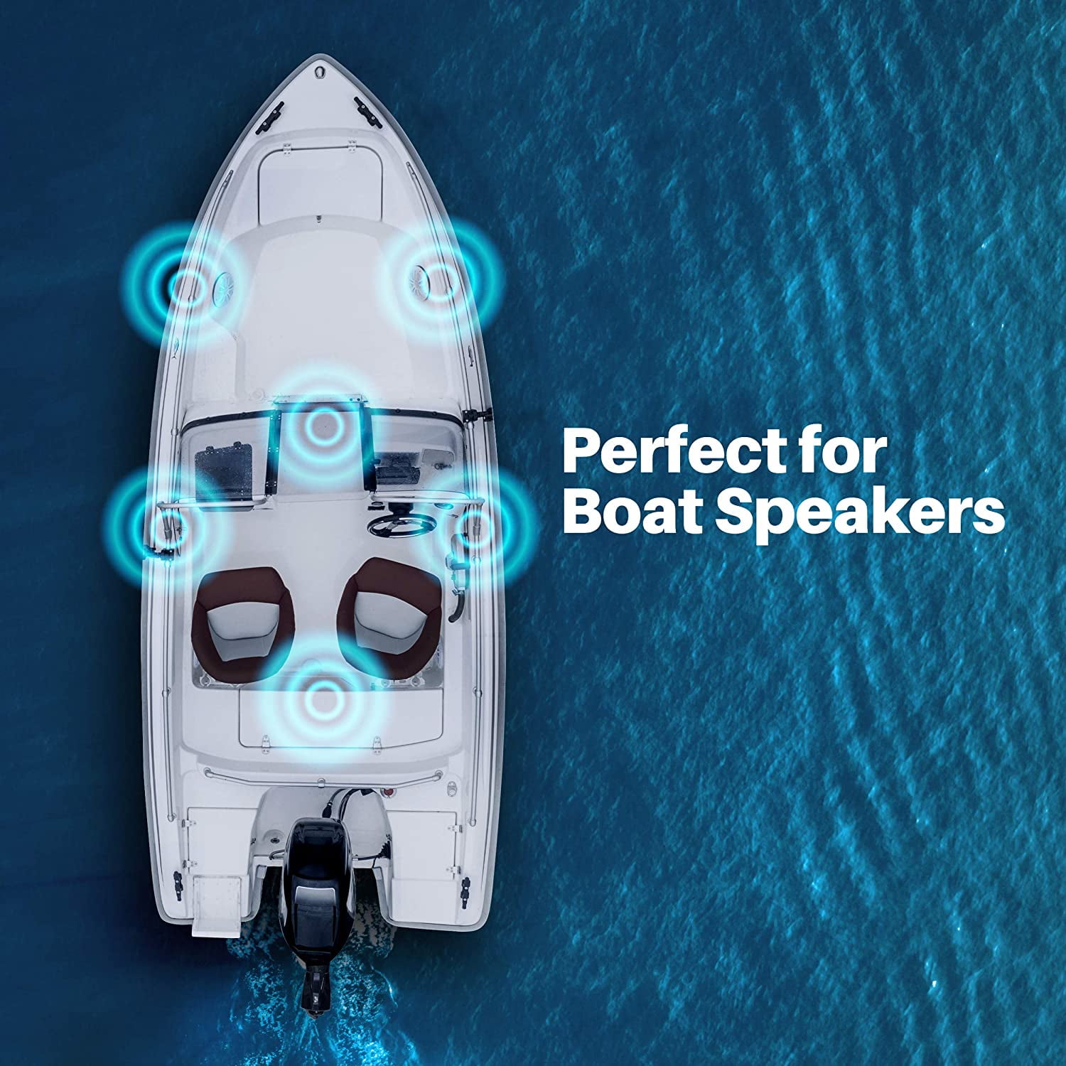 GEARit 16 Gauge Wire Speaker Cable 50 Ft Marine Grade OFC Copper for Boat Stereo Systems, 2 Conductor Audio Installation, White
