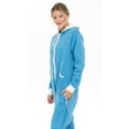 thumbnail image 3 of Notus Unisex Adult 0nesie One Piece Pajama Romper Hooded Zip Sleepwear Jumpsuit for Men and Women Blue L, 3 of 5
