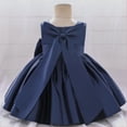 thumbnail image 5 of IDOPIP Flower Girls Bowknot Tutu Dress for Kids Baby Wedding Birthday Party Baptism Formal Dresses, 5 of 8
