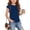 Navy, variant on Girls Solid Color Short Sleeve Top – Soft Casual Shirt with Side Gathered Ruffle Detail and Adjustable Drawstring Waist Black Size 12