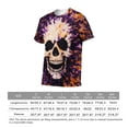 thumbnail image 6 of LAOLIUSN Men's Laughing Skull T-Shirt, Purple and Orange Tie-Dye Graphic Tee, 3D Printed Stretch Top,4XL, 6 of 7