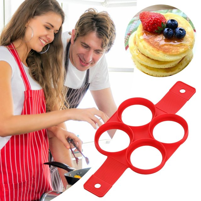 CHUANK Ring Nonstick Silicone Round Rings Pancake Molds Reusable Silicone Non Stick Pancake Maker Ring Maker