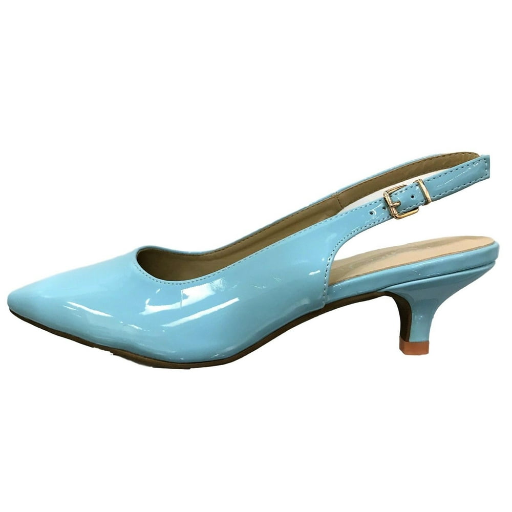 kitten heel sling back