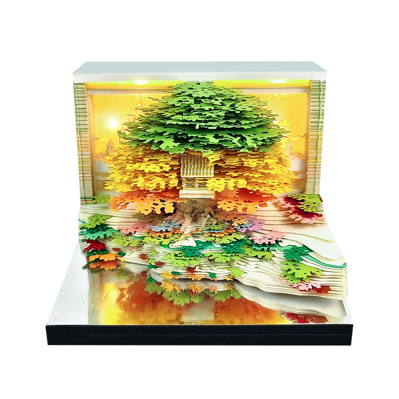 2026 Blossomy Treehouse Weekly Planner, Press Button Panes, Art Grade Paper with LED Note Panel