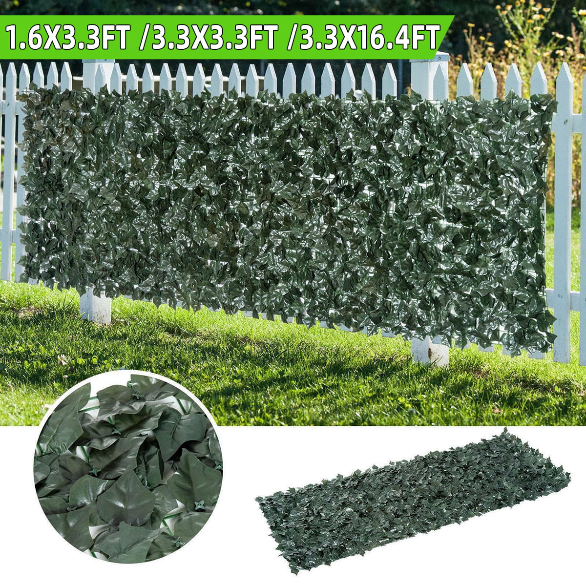 Ivy Hedge Privacy Fence Backyard Pool Deck Patio Artificial Leaf Screen Panels 