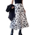 thumbnail image 3 of Womens Tulle Midi Skirts Mesh Elastic Waist Layered Floral Print A-Line Skirt, 3 of 8