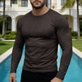 thumbnail image 2 of Men's Long Sleeve T-Shirts Lightweight Super Soft Athletic Crew Neck Tees for Running Lounging Casual Workout Coffee, 2 of 6
