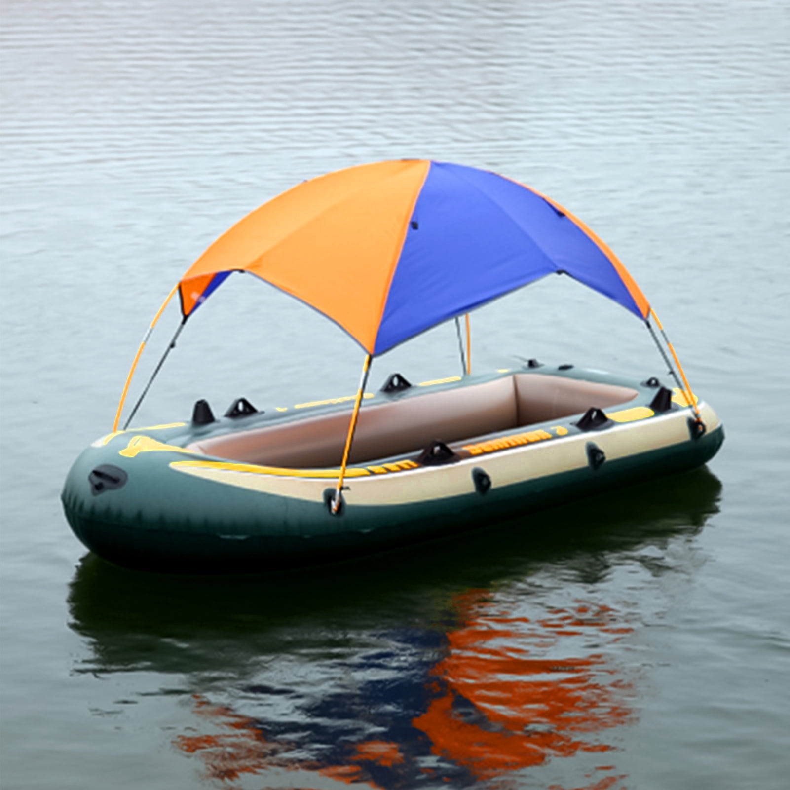 SPRING PARK Boat Sun Shade Shelter, Lightweight Folding Inflatables Boat Awning Top Cover Fishing Tent with D-Shape Buckles for Camping Fishing