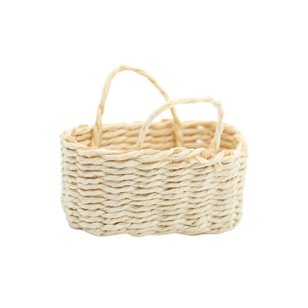 Cesta Tejida para Casa de Muñecas Hugo Accesorio de Jardín Rectángulo