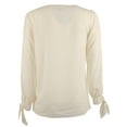 thumbnail image 2 of Women's Patterned V-Neck Tie Sleeve Top Blouse Small, 2 of 5