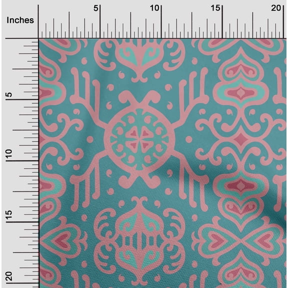 oneOone Polyester Lycra Teal Green Fabric Block Craft Projects Decor Fabric Printed By The Yard 56 Inch Wide