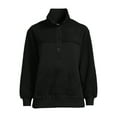 thumbnail image 6 of Time and Tru Women's French Terry and Faux Sherpa Pullover Top, Sizes XS-XXXL, 6 of 6