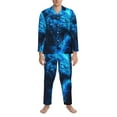 thumbnail image 3 of Balery Wolf Pijama para Hombre de Dos Piezas con Manga Larga, Conjunto de Dormir y Descanso Suave con Bolsillos-Medium, 3 of 7