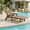 Brown, variant on Gaderth Patio Chaise Lounge Chair, HDPE Outdoor Lounge Chair with Rolling Wheels, Cup Holder, 5 Positions Adjustable Lounge Chairs, All-Weather Durable Lounger for Poolside, Beach, and Patio