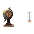 thumbnail image 1 of Reloj de mesa moderno con forma de globo terráqueo y organizador de pajitas transparente para estantería de oficina, armario de dormitorio y decoració, 1 of 8