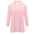 thumbnail image 3 of Womens 3/4 Sleeve Tops V Neck Work Shirts Dressy Casual Blouses Three Quarter Length Tunic Tops Turtle Neck T Shirts for Women Athletic Wear for Woman Athletic Short Sleeve Shirt Women Women Running T, 3 of 4