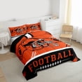 thumbnail image 3 of jejeloiu Rugby Sport City Full Size Comforter Sets,Orange Football Helmet Bedding Sets For Boys Teens Reversible 3-Piece, 3 of 8