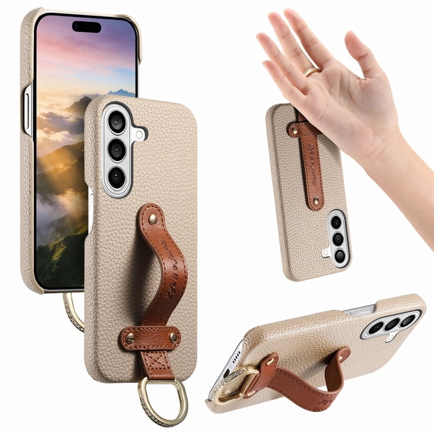 Funda FOXDOCK para Samsung Galaxy S26 con soporte ajustable, anillo de anclaje y protección avanzada-caqui