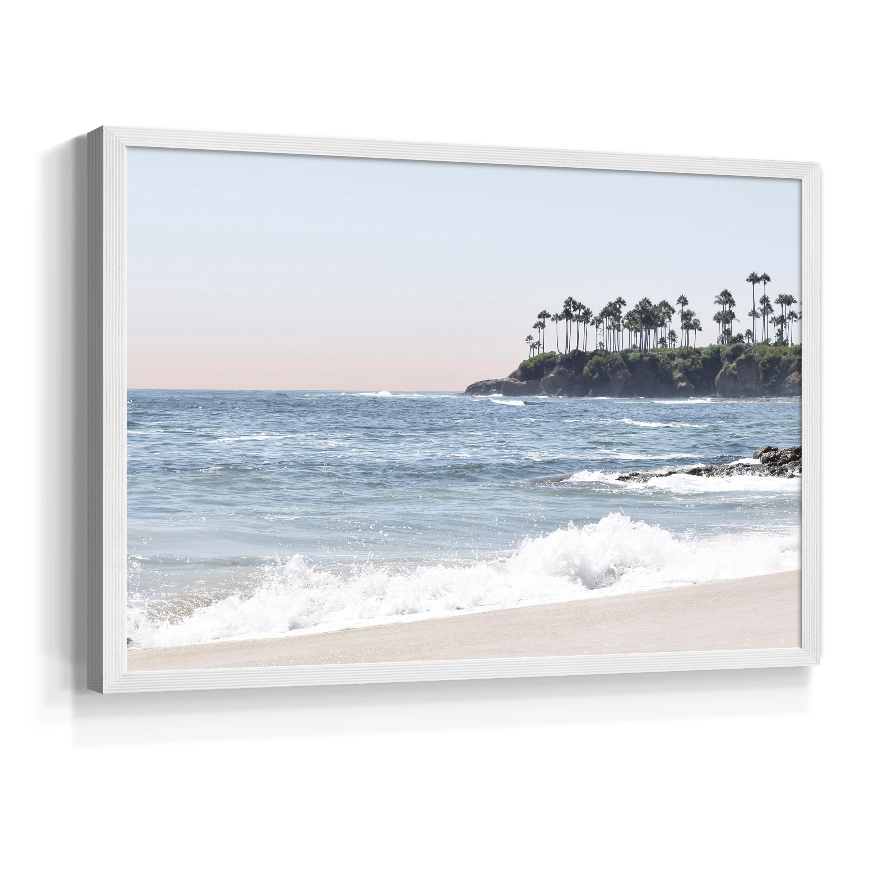 Distant Palms by Natalie Carpentieri - Restickable Framed Giclée Print