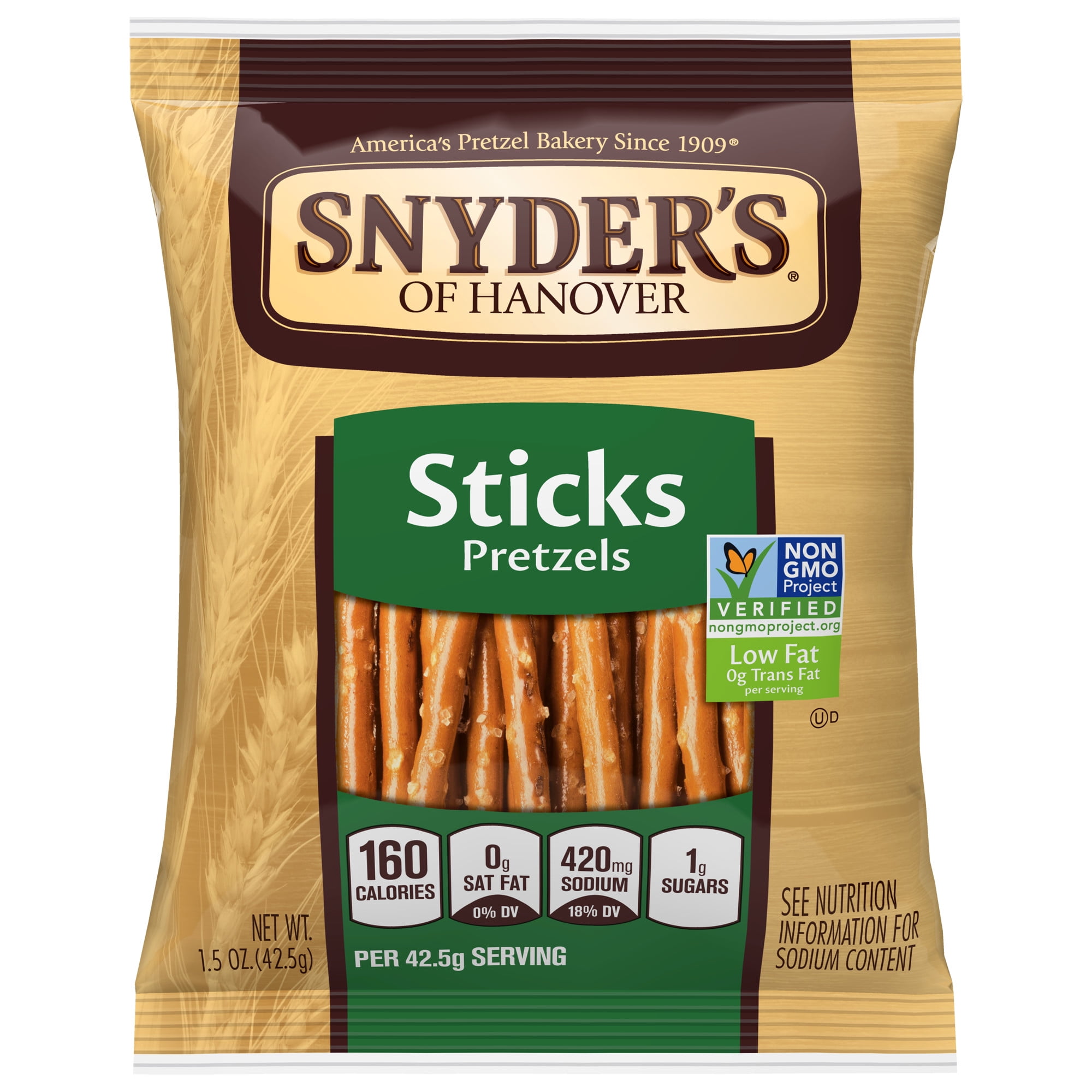 Snyder's of Hanover Pretzel Sticks, SingleServe 1.5 Oz, 60 Ct