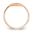 thumbnail image 2 of 14K Rose Gold Ring Band Themed Polished & Textured Heart, Size 7, 2 of 5