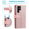 thumbnail image 5 of Dteck Wallet Case for Samsung Galaxy S23 Ultra,Magnetic Handbag Zipper Pocket PU Leather Cover Flip with 9 Card Slots and Wrist Strap Folio TPU Inner Stand Case,Rosegold, 5 of 8