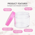 thumbnail image 2 of Beauticom 36 Jars High Quality 60 Gram/ML 2 Oz Thick Acrylic Sample Container Jars - BPA Free (Pink), 2 of 5