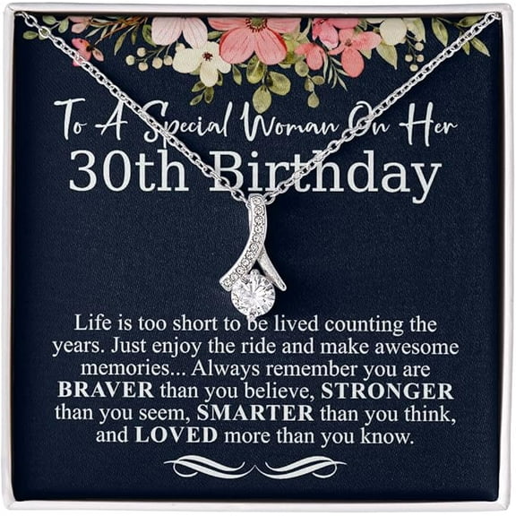 Personalized 30th Birthday Gift for Woman, Meaningful 30th Birthday Necklace for Wife from Husband, Daughter 30th Birthday Necklace With Message Card