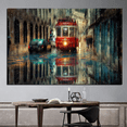 thumbnail image 3 of Large City Street Wall Art Scenery Wall Decor City Life Painting For Livingroom Bedroom Decoration Framed Painting Ready to Hang, 3 of 7