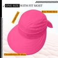 thumbnail image 3 of Helii Women 2 in 1 Convertible Sun Visor Hat with Ponytail Hole, Zipper Off Removable Crown Wide Brim UPF 50+ Beach Cap, Quick Dry Foldable Packable Summer Hat for Outdoor Red,One Size, 3 of 8