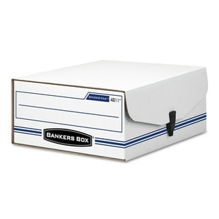 Bankers Box Basic Duty Letter/Legal File Storage Box with Lids, 10 Pack,  White 