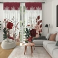 thumbnail image 4 of Lfeey Vintage Rose Floral Print Blackout Curtains, Light Blocking Polyester Curtains for Living Room Bedroom, Soft, Rod Pocket Design, 63 Inch Length, 2 Panels, 4 of 6