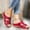 Red, variant on Patlollav Womens Sandals Summer New Style Plus Size Casual Wedge Heel Adult Women In-line Sandals